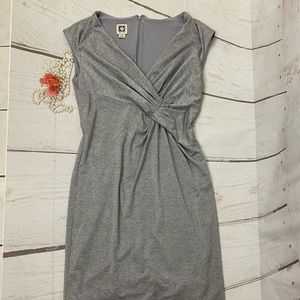 Anne Klein Sleeveless Silver Sparkle Dress